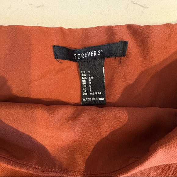 Y2K Forever 21 Small Burnt Orange Button Mini Skirt - Picture 3 of 7